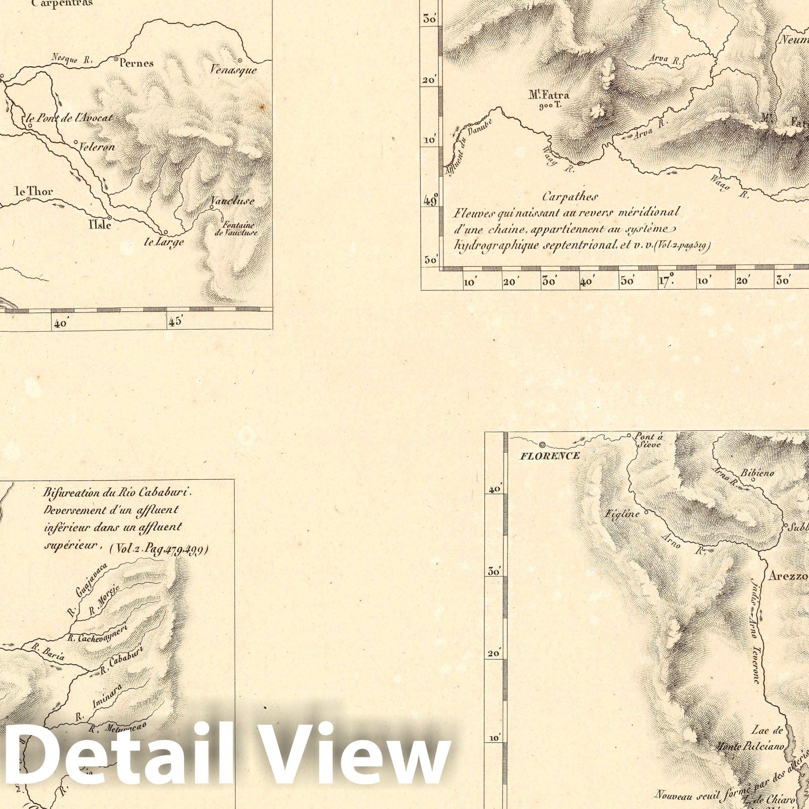 Orinoco River and Rio Negro - Nautical Chart, 1834 - Historical Map Print