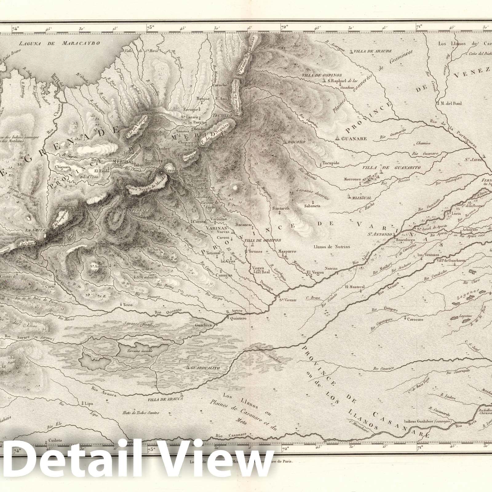 Apure River, Venezuela - Nautical Chart, 1813 - Historical Map Print