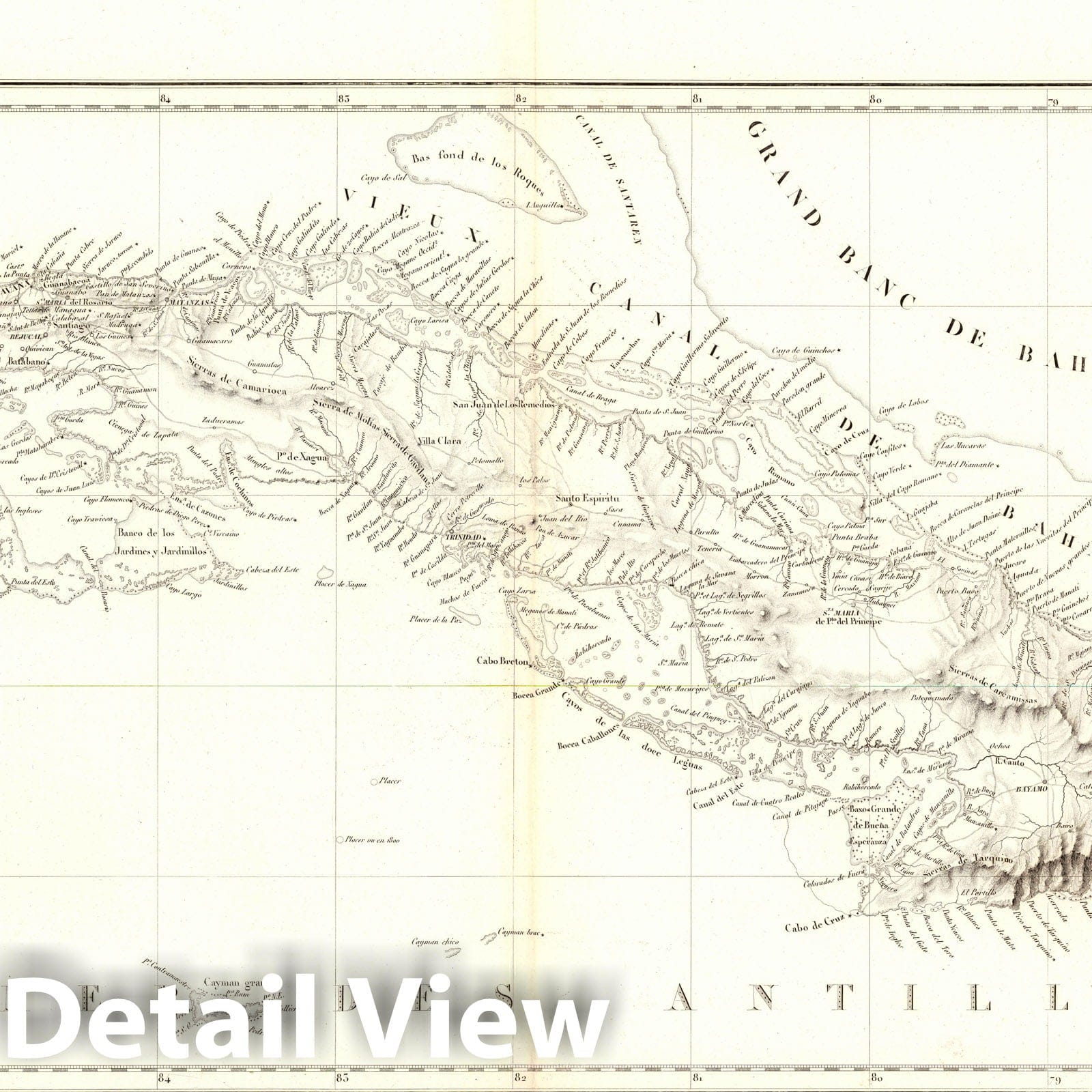 Cuba - Nautical Chart, 1826 - Historical Map Print
