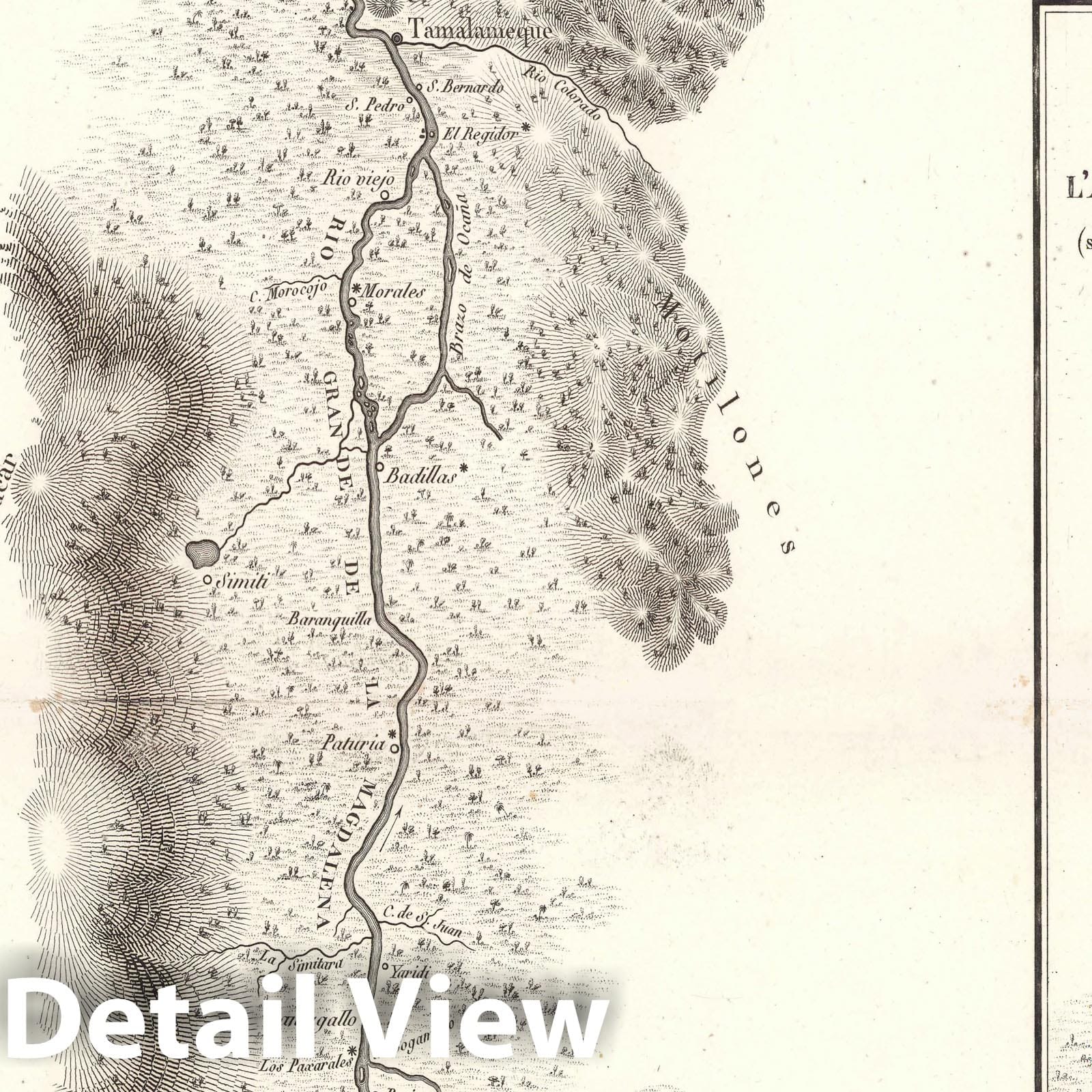 Magdalena River, Colombia - Nautical Chart, 1834 - Historical Map Print