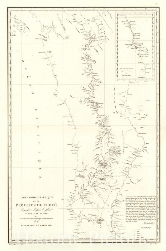 Choco Province, Colombia - Nautical Chart, 1827 - Humboldt Atlas Map Print