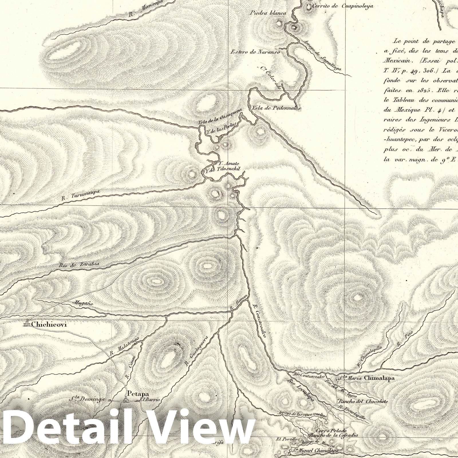 Isthmus of Tehuantepec, Mexico - Nautical Chart, 1834 - Historical Map Print