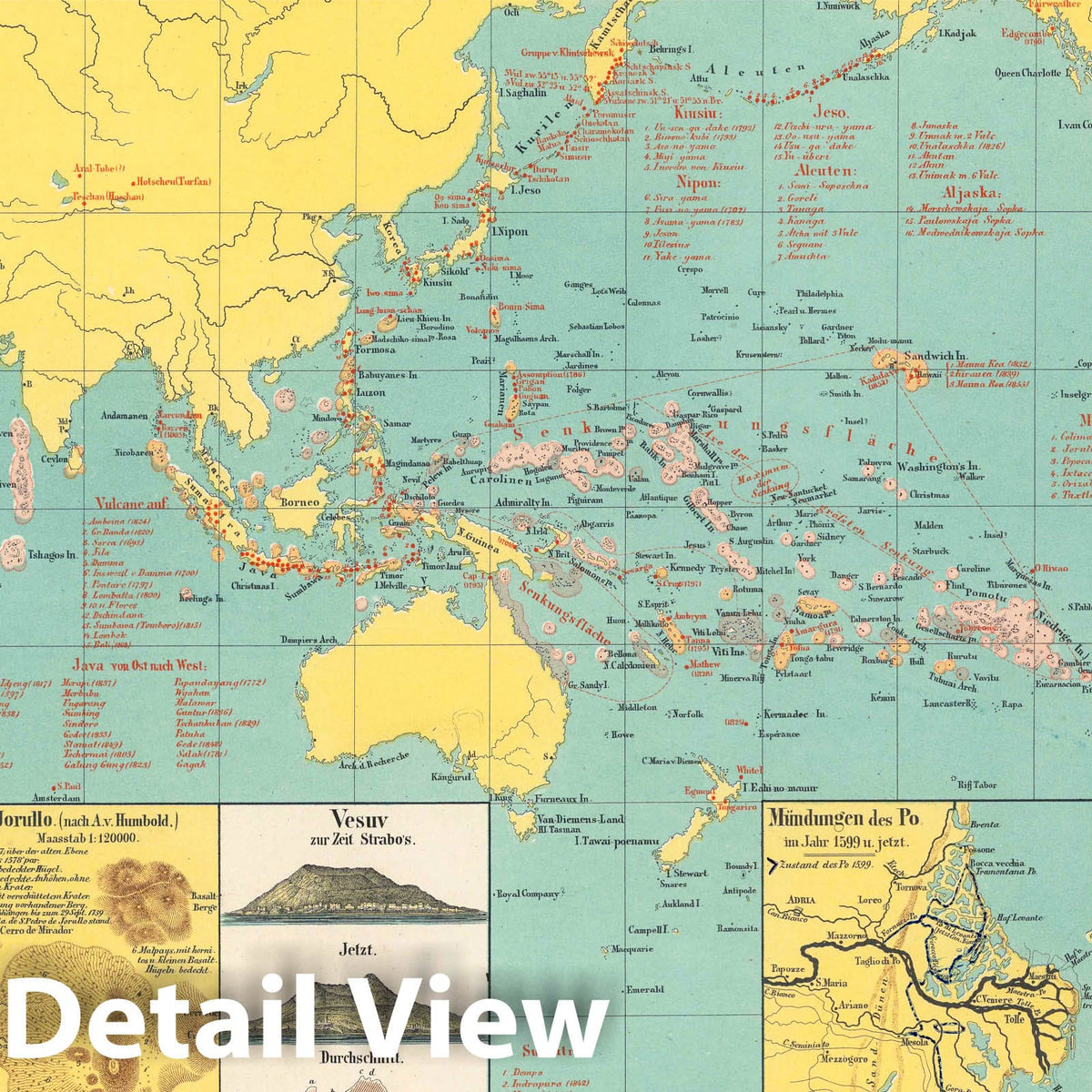 Changes in the Earth's Surface in Historical Time - Geologic Map, 1857