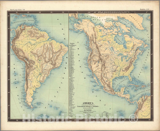 Historic Map : World Atlas Map, No. 31. America. 1851 - Vintage Wall Art