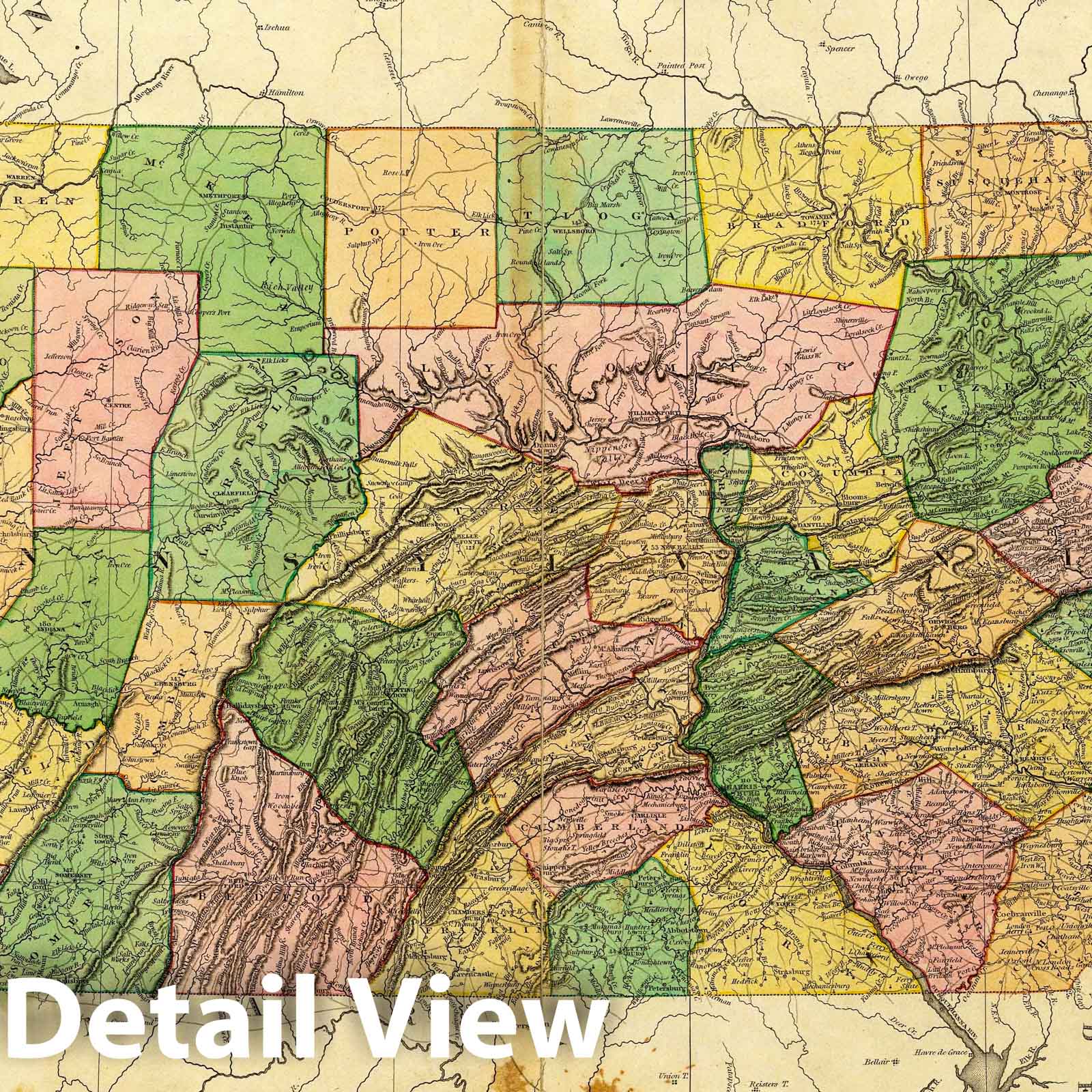 Pennsylvania and New Jersey, 1823 - Historical Map Print