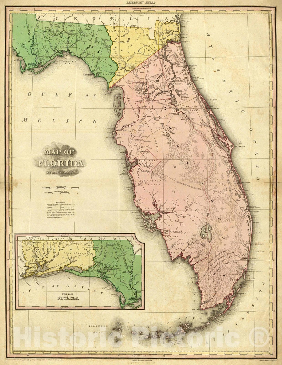 Historic Map : World Atlas Map, Florida. 1823 v2