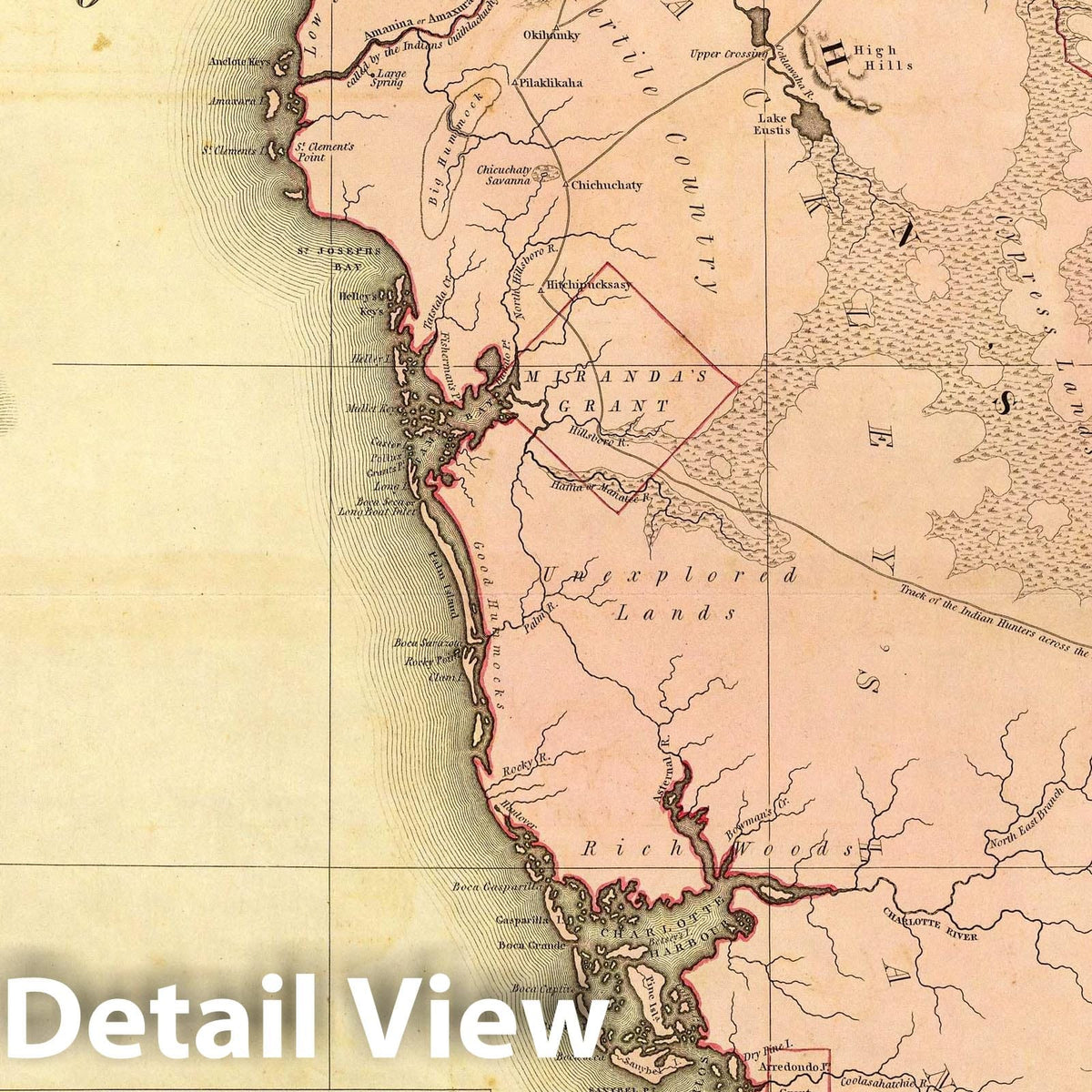 Florida, 1823 - Historical Map Print from Tanner's American Atlas