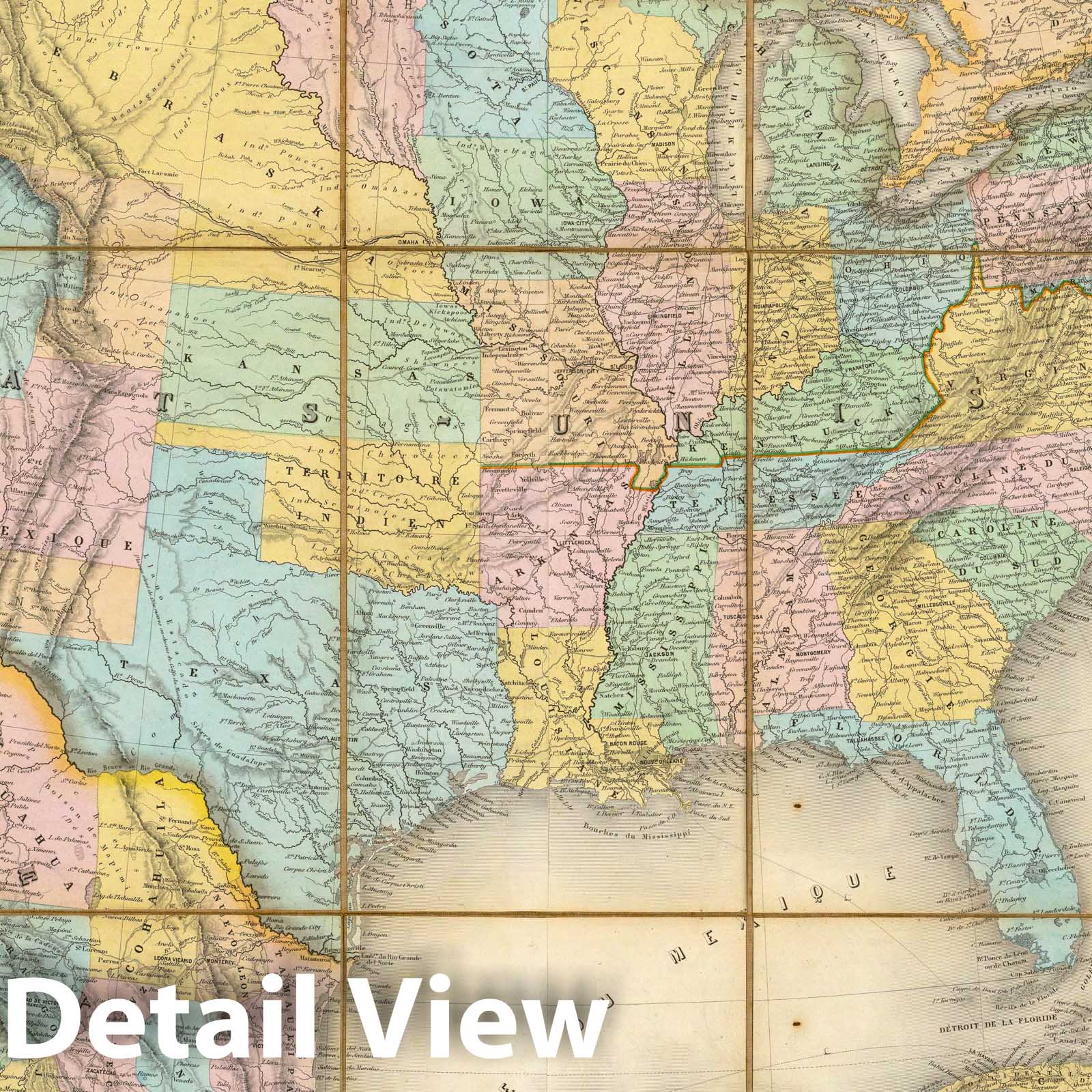 United States, Mexico and Central America - Military Map, 1865