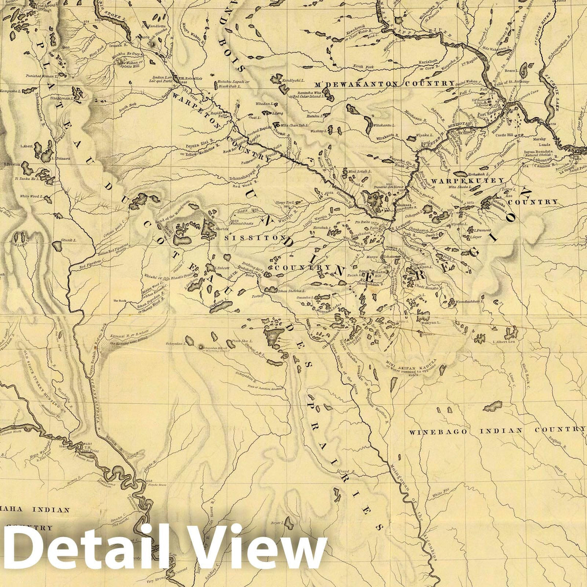 Hydrographical Basin of the Upper Mississippi River, 1843 - Historical Map Print