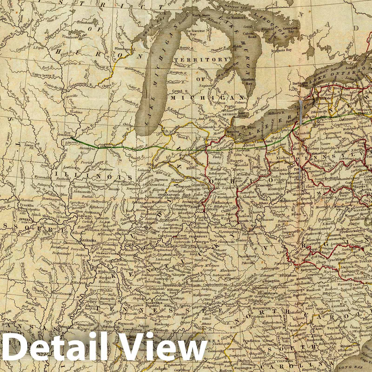 United States - Canals and Railroads, 1830 - Historical Map Print