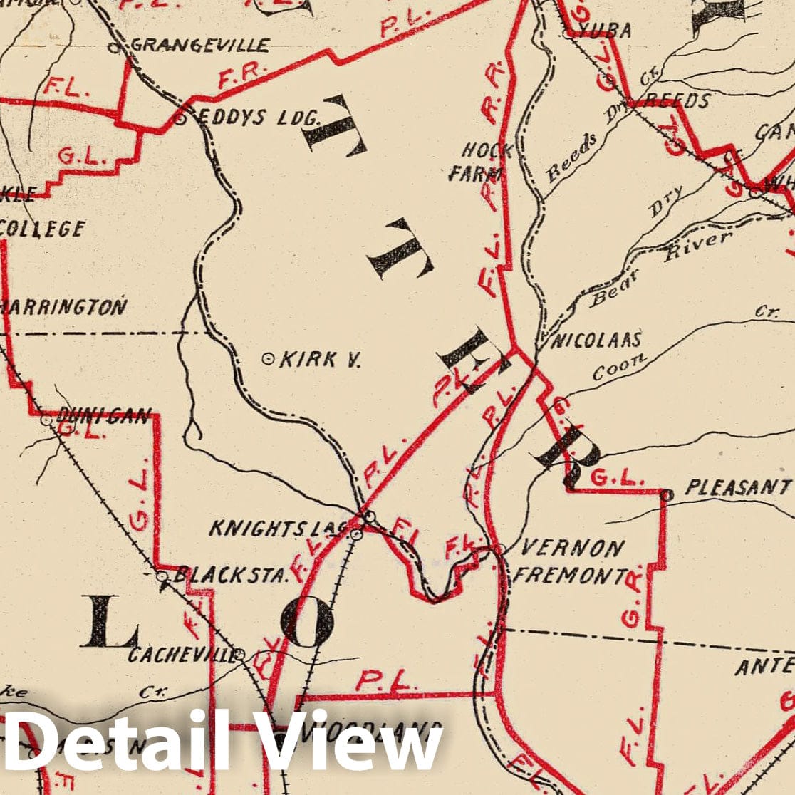 1896 Northern California Road Map - Colusa, Yolo, Napa, Butte, Yuba, Sutter, Solano, Sacramento Counties