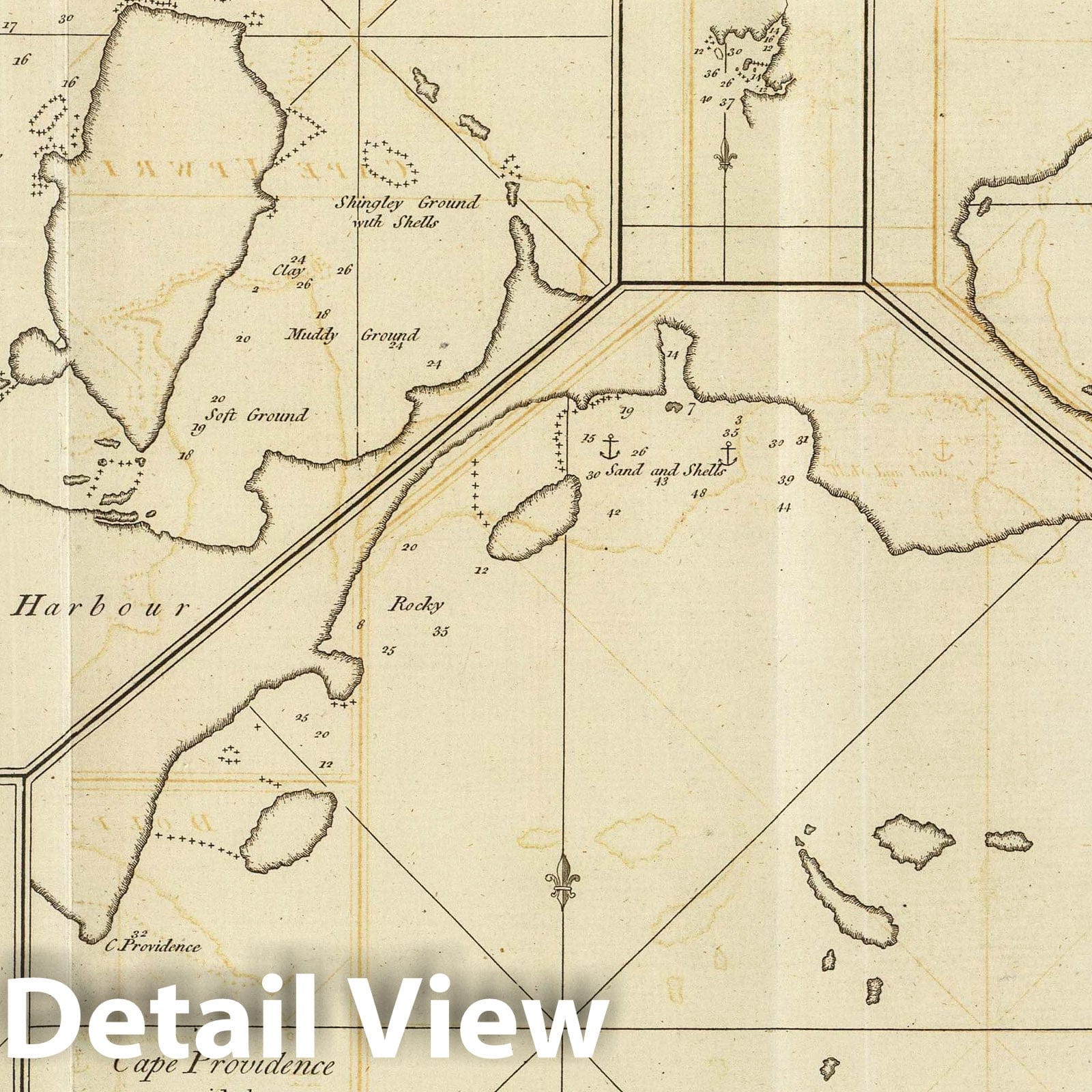 Cape Providence - Nautical Chart, 1773 - Historical Map Print