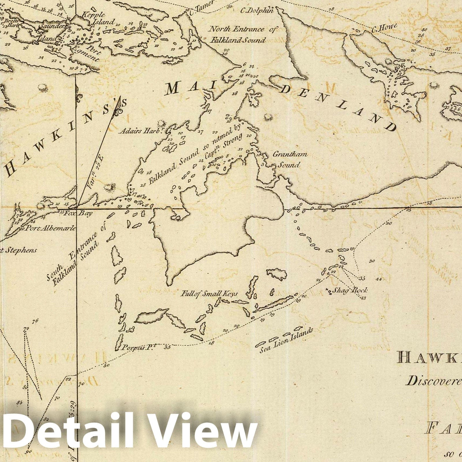 Falkland Islands and Maidenland - Nautical Chart, 1773