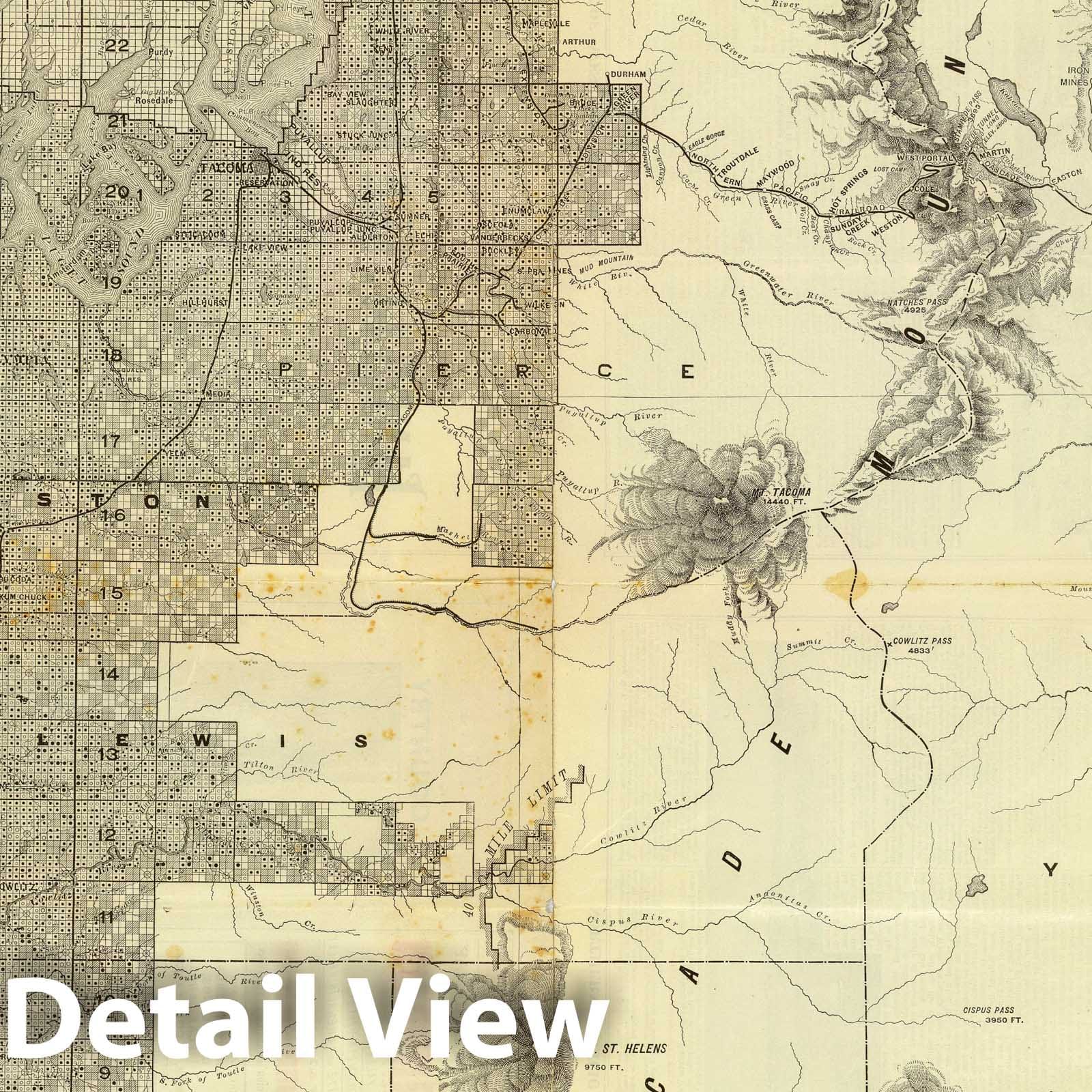 Western Washington and Northern Oregon - Railroad Map, 1888