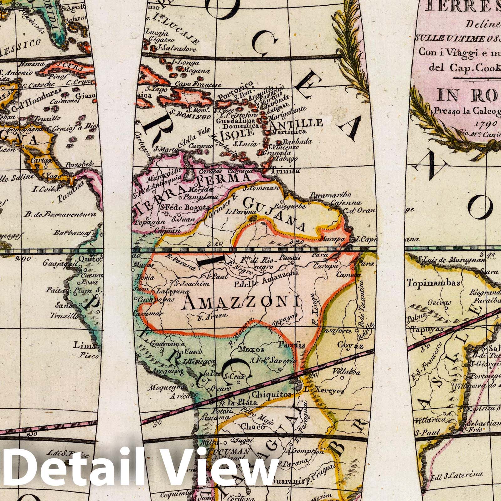 Globo Terrestre 1790 - Cook's Voyages Globe Gores Historical Map Print
