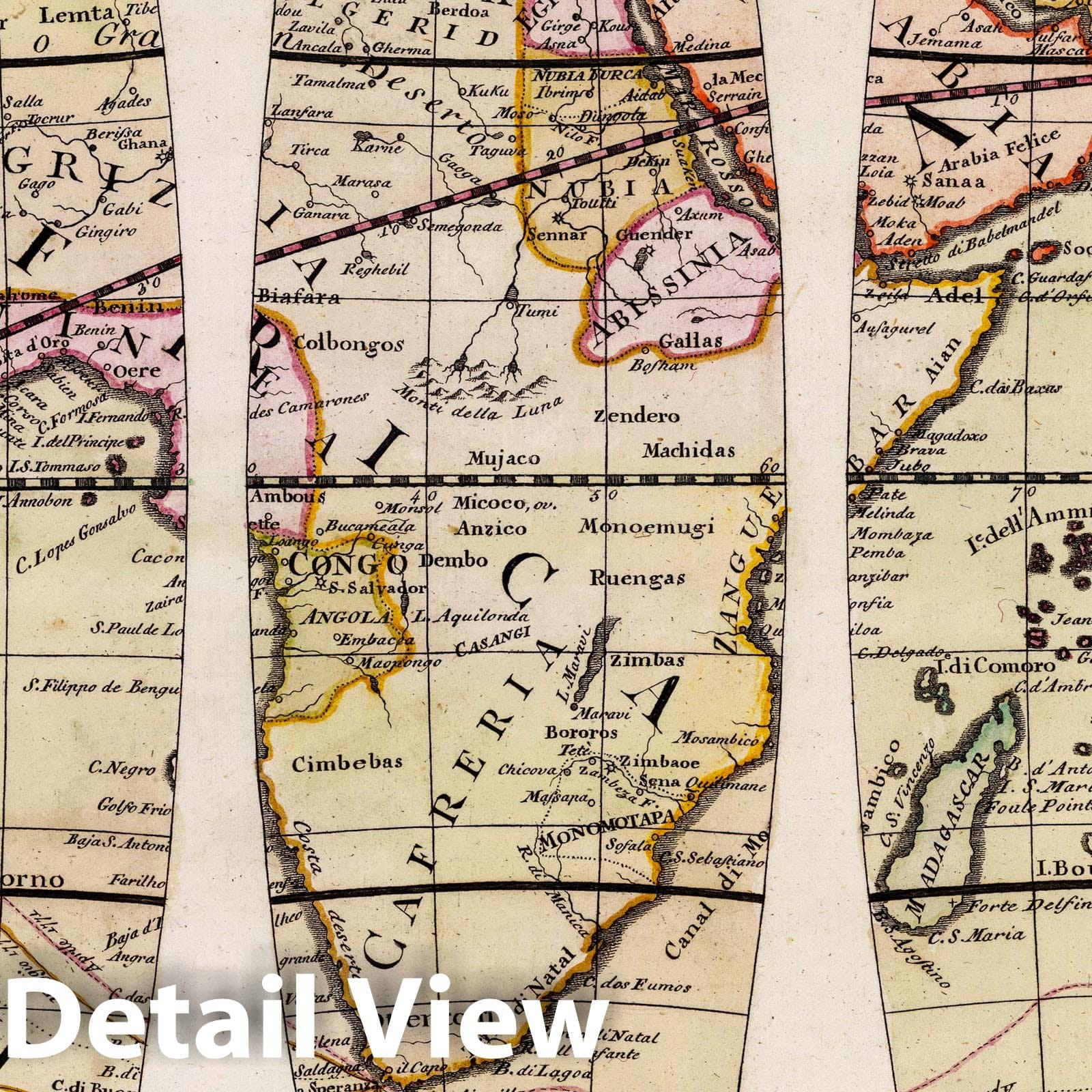 World - Globo Terrestre Sheet 4, 1790 - Historical Map Print