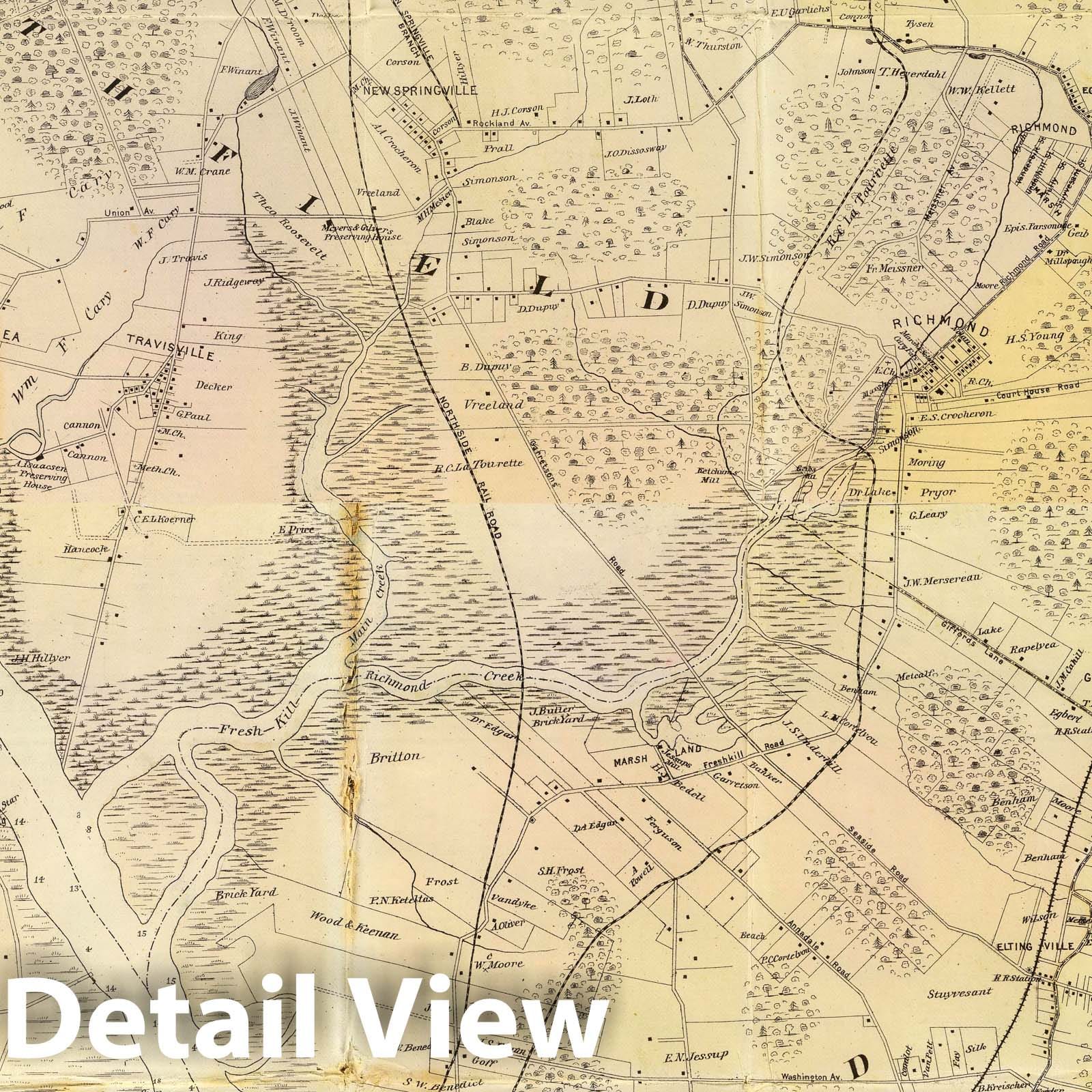 Historic Map : Pocket Map, Composite: Staten Island. 1872 - Vintage Wall Art