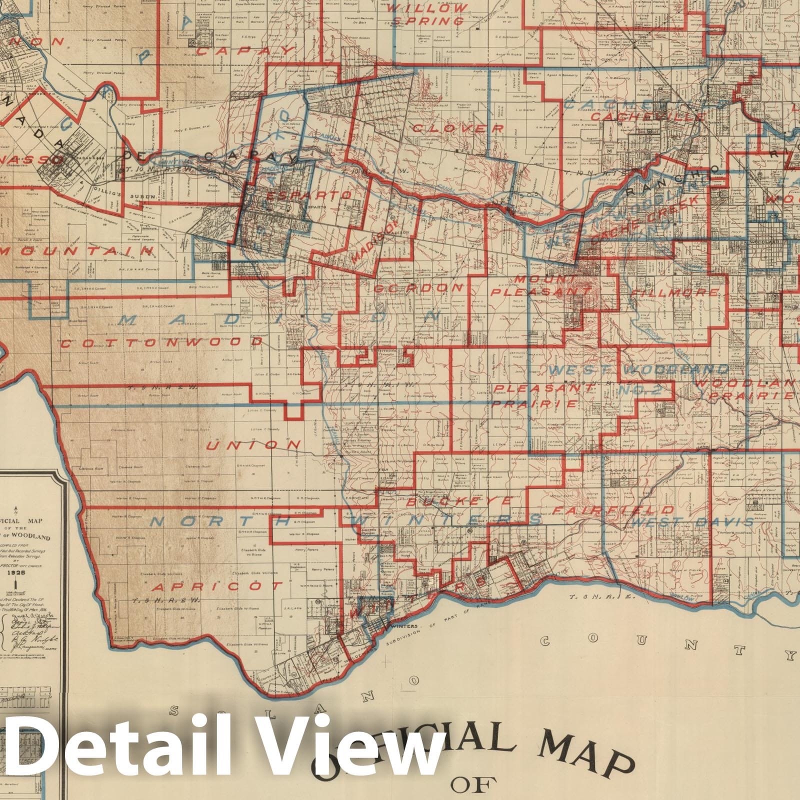 Yolo County, California - Railroad Map, 1926 - Historical Map Print