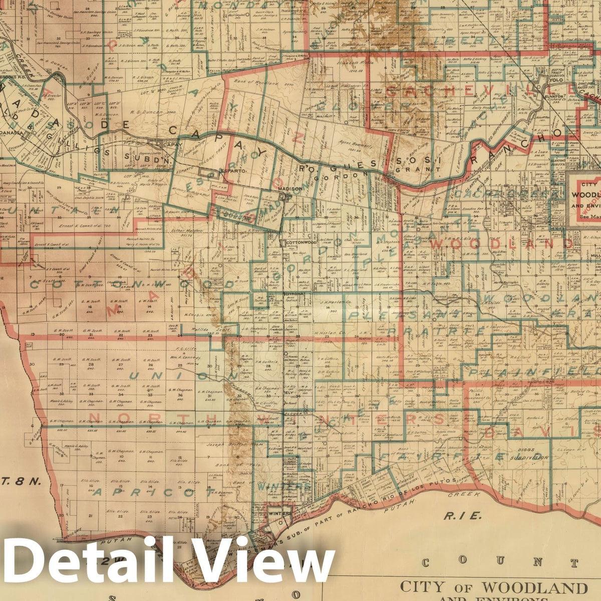 Yolo County, California - Railroad Map, 1909