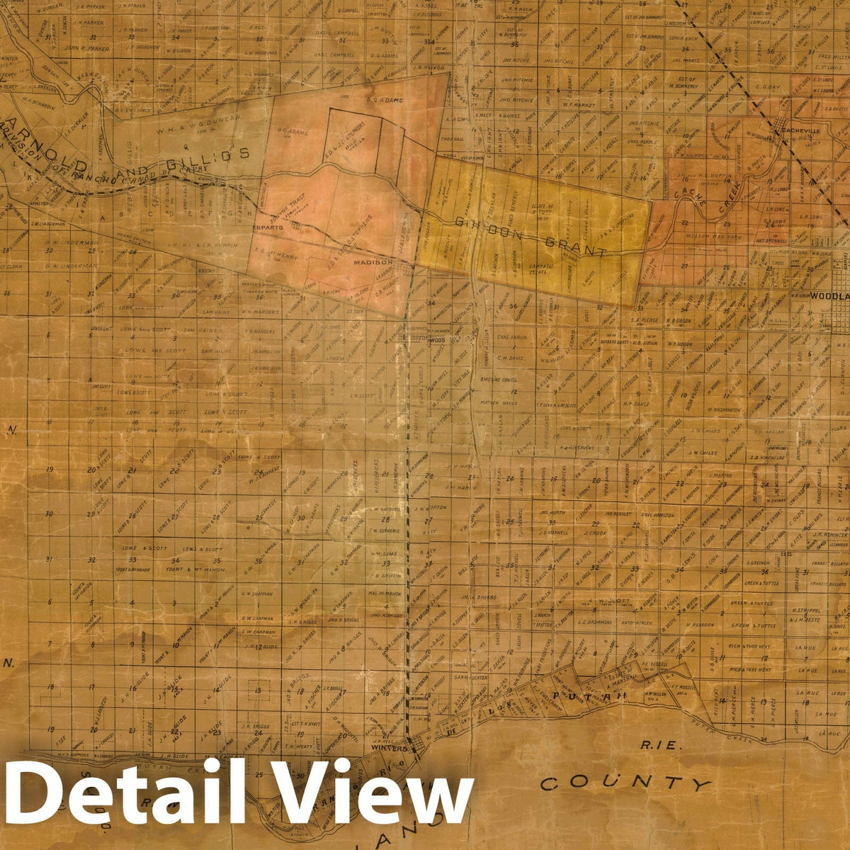 Yolo County, California - Survey Map, 1891 - Historical Map Print