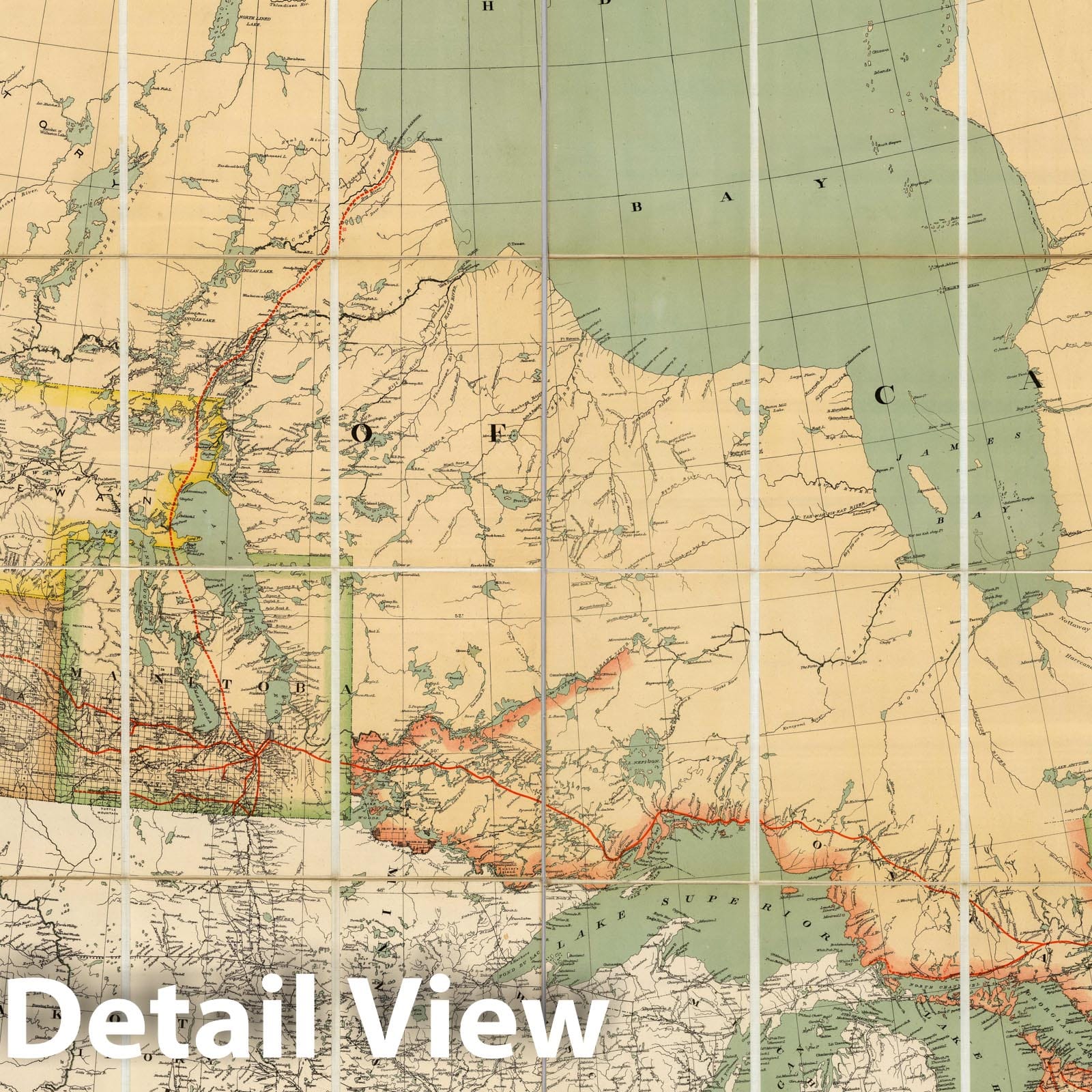 Canada - Railroad Map, 1886 - Historical Railway Print