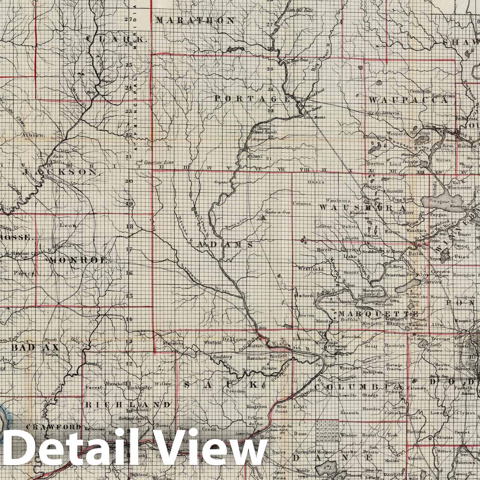 Historic Wall Map : Wisconsin, A Sectional Map, 1855 - Vintage Wall Art