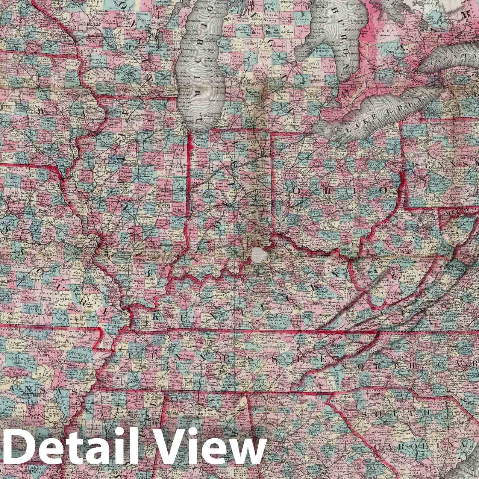 Historic Map : Pocket Map, Covers: United States, The Canadas 1871 - Vintage Wall Art