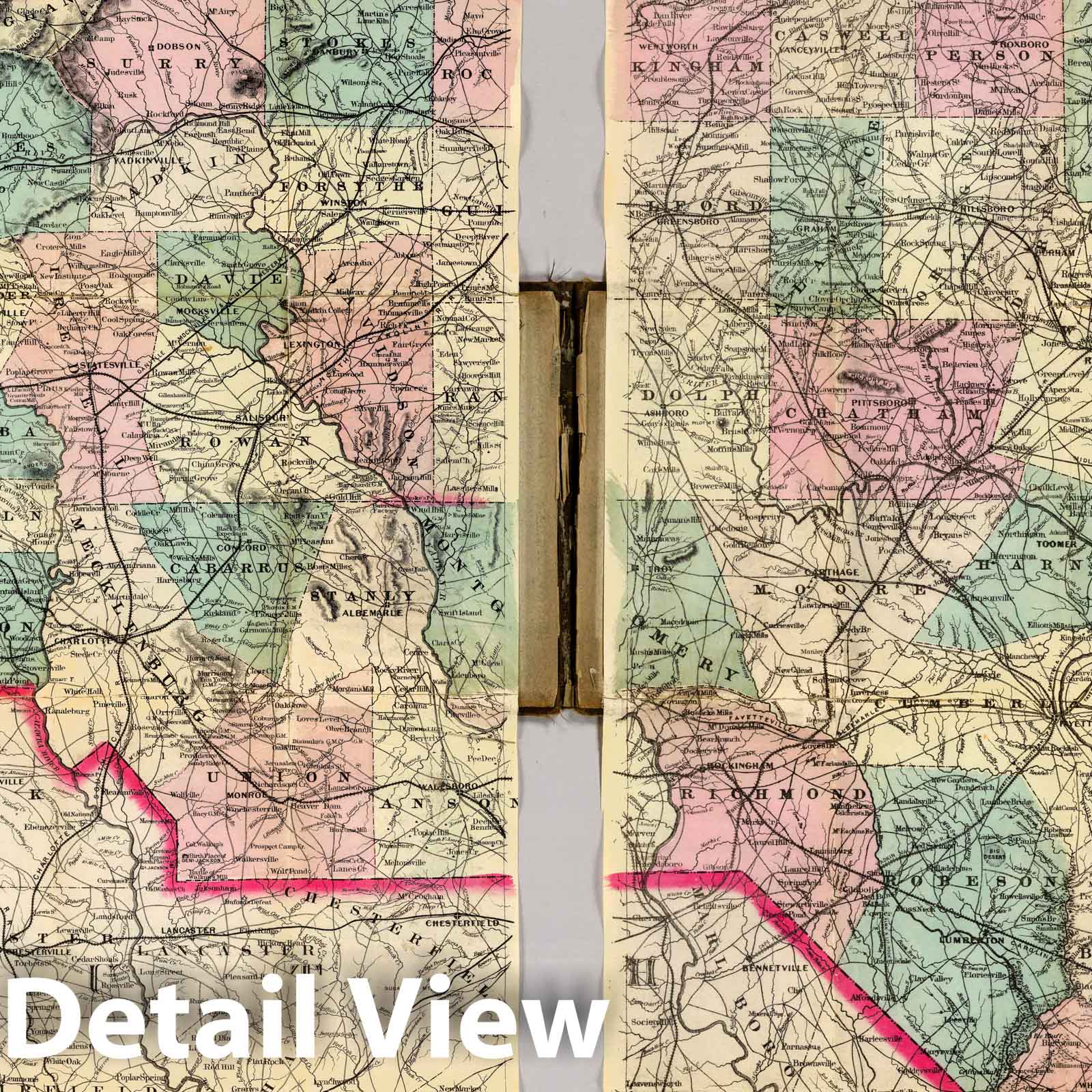 North Carolina, 1886 - Historical Map Print