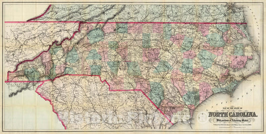 Historic Map - Composite: North Carolina 1886 - Vintage Wall Art