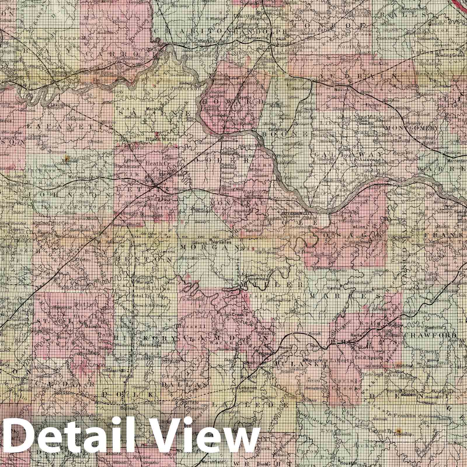 Missouri - Railroad Map, 1871 - Historical Map Print