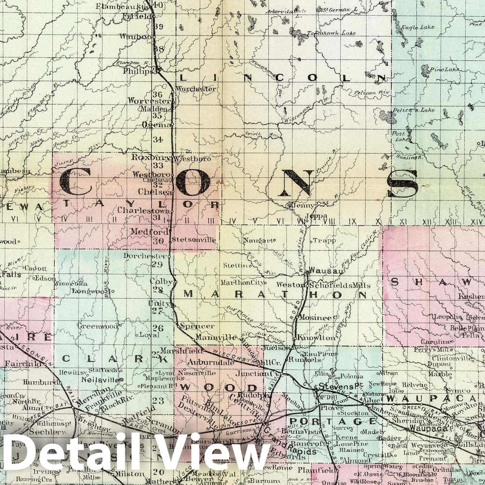 Wisconsin - Railroad Map, 1879