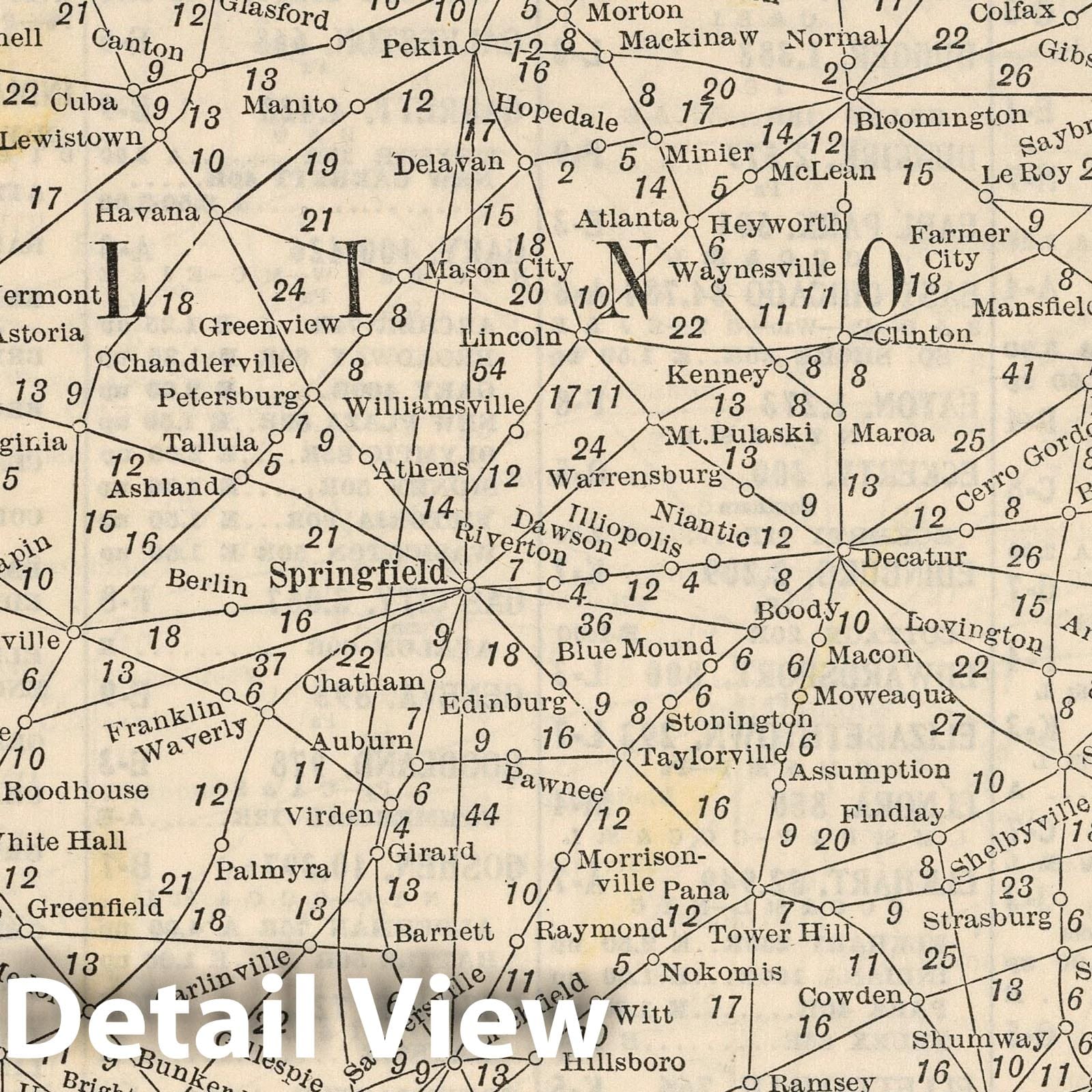 Illinois - Railroad Map, 1934 - Historical Map Print
