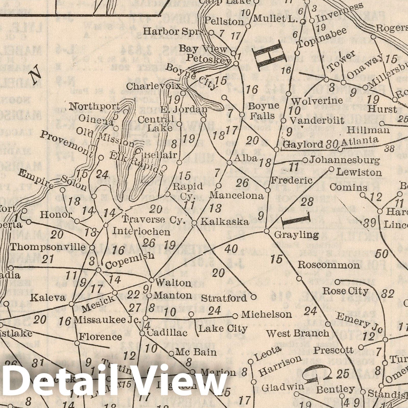 Michigan - Railroad Map, 1934 - Historical Map Print