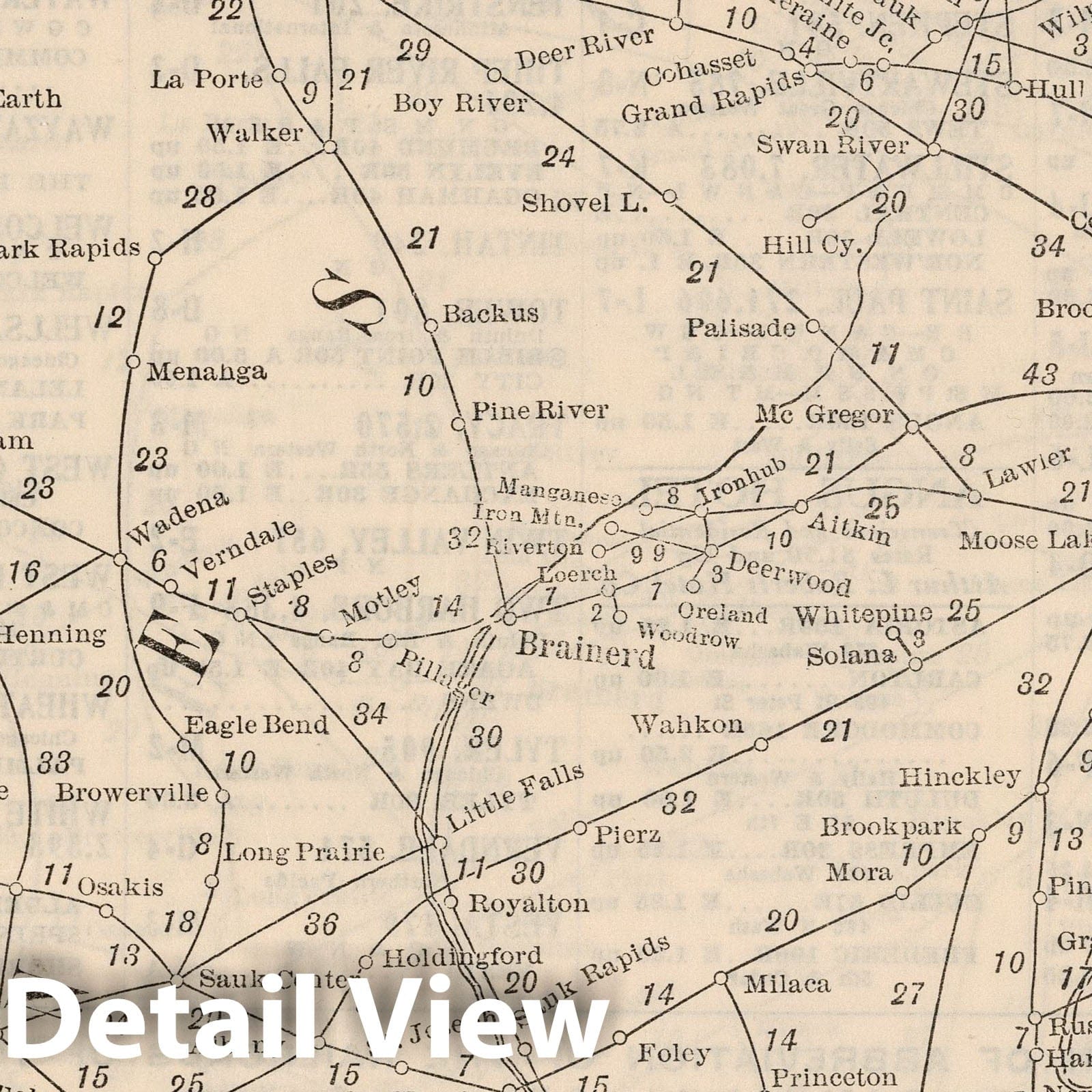 Minnesota - Railroad Map, 1934 - Historical Map Print