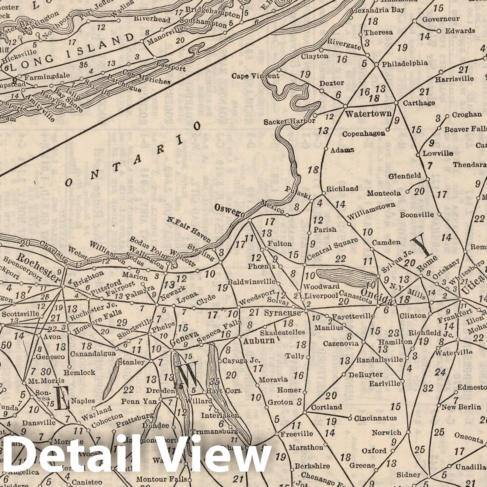 New York - Railroad Map, 1934 - Historical Map Print
