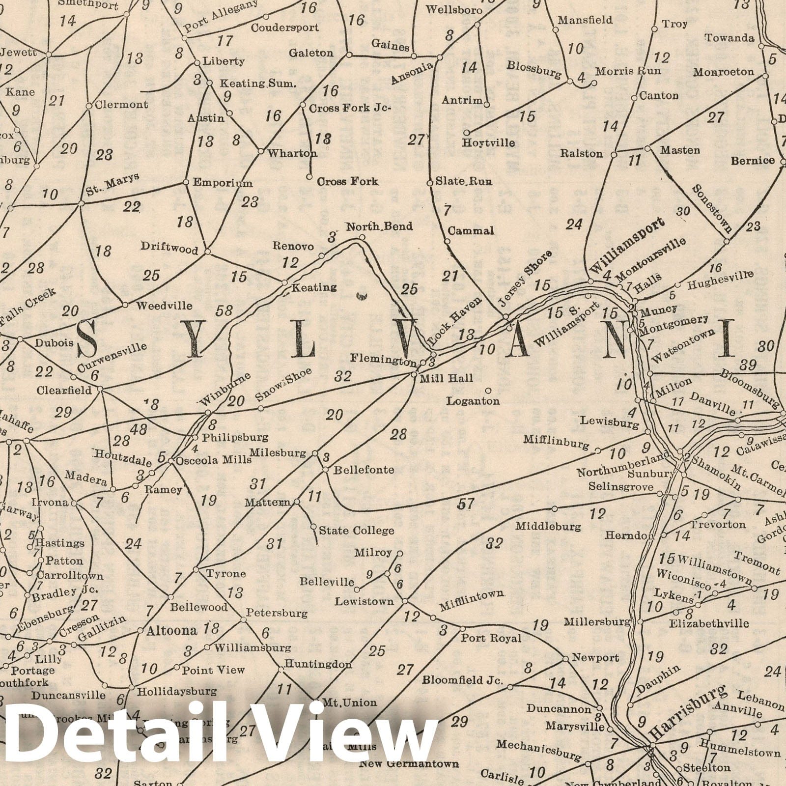 Pennsylvania Railroad Map 1934 - Historical Map Print