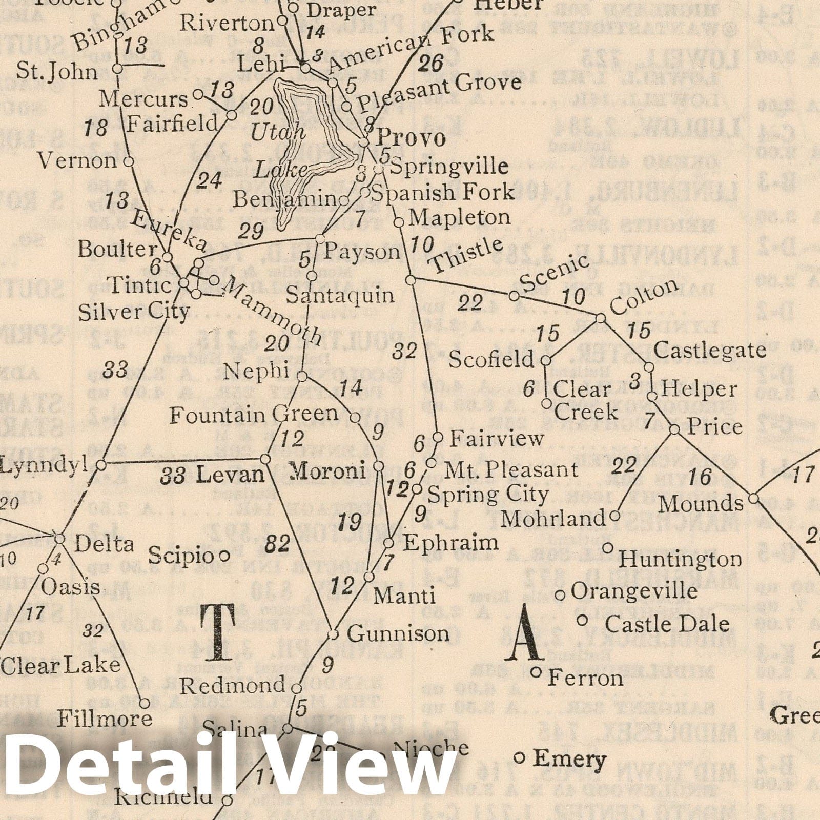 Utah - Railroad Map, 1934 - Historical Map Print