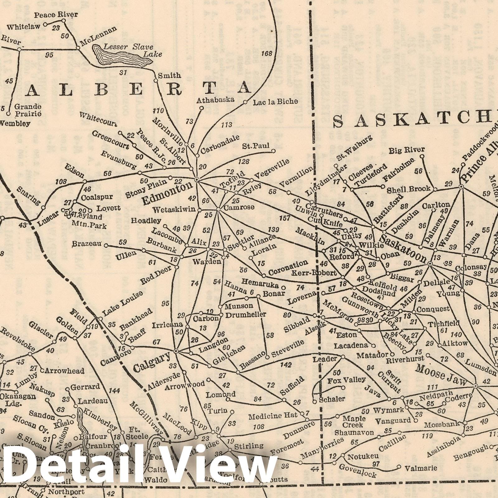 British Columbia and Alberta - Railroad Map, 1934