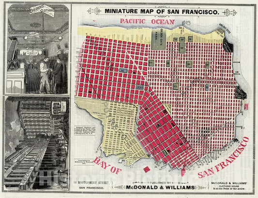 San Francisco, California - River Map, 1879 - Historical Map Print
