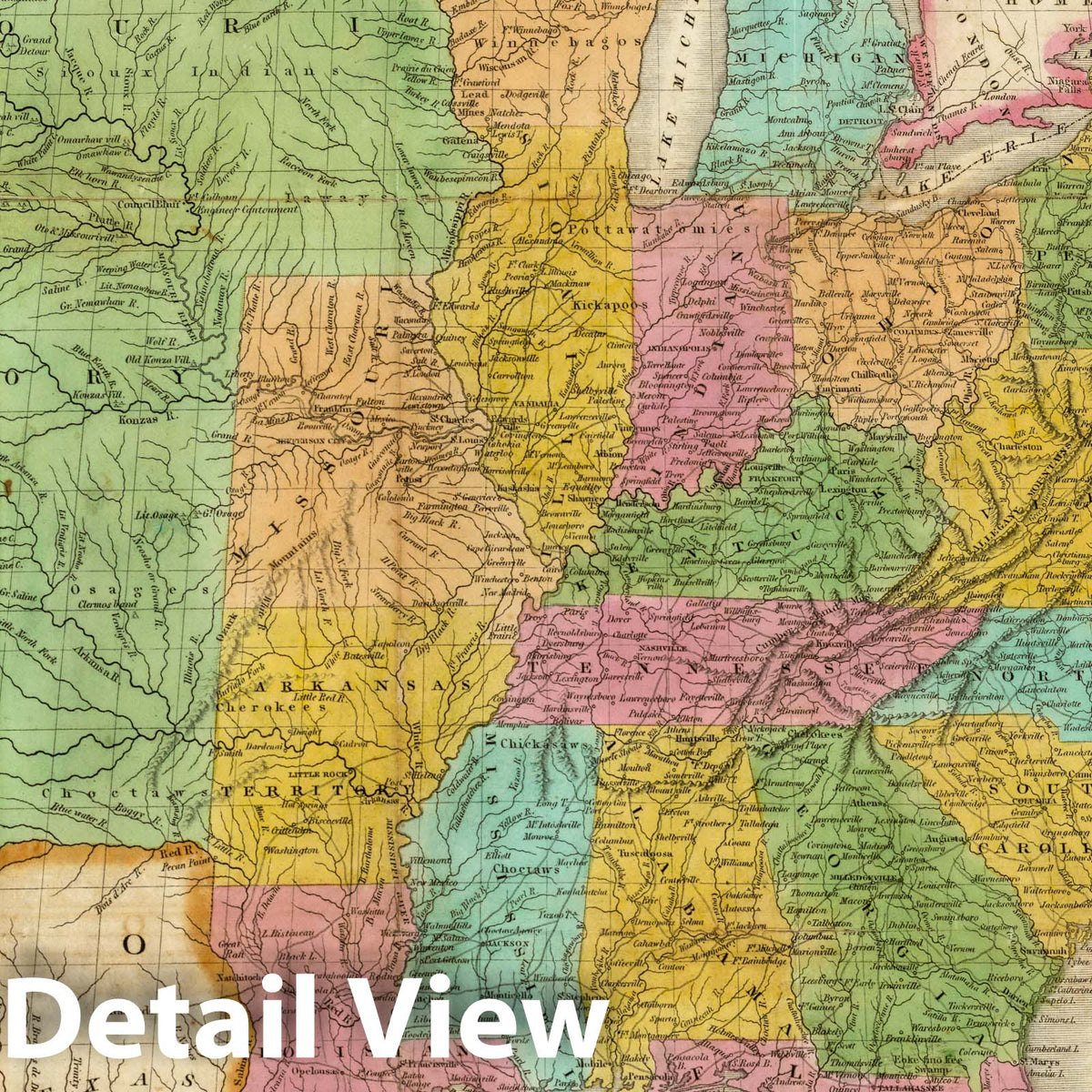United States - River Map, 1831 - Historical Map Print