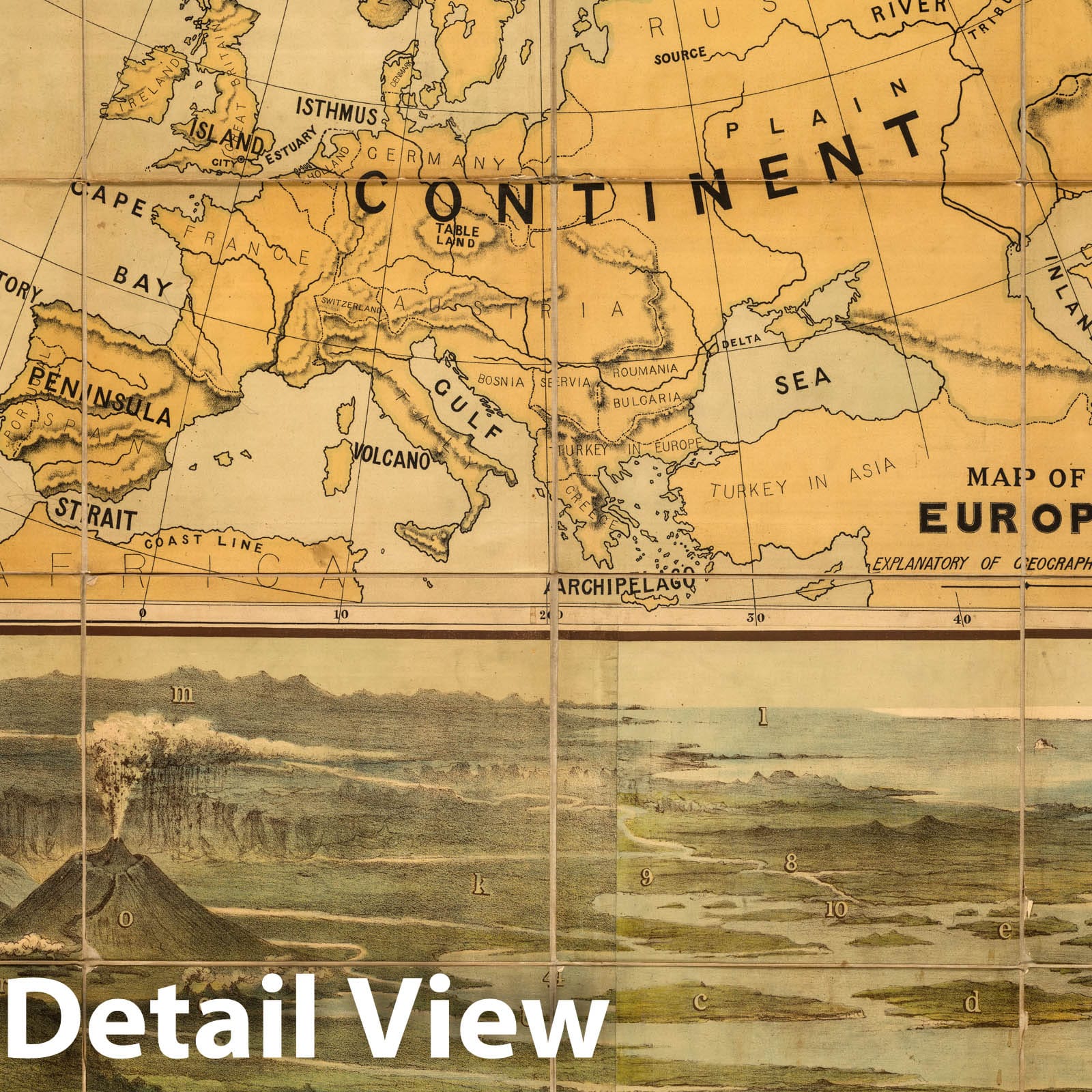 Chart of Geographical Illustrations - Nautical Chart, 1915 - Historical Map Print