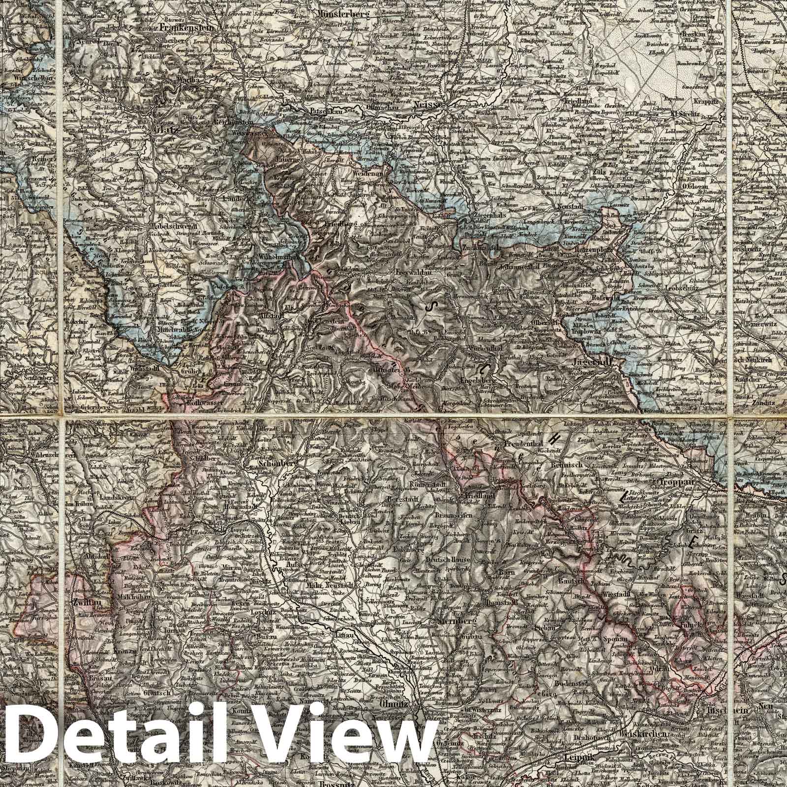 Czech Republic, Poland, Slovakia - Plate No. III, 1856 - Historical Map Print