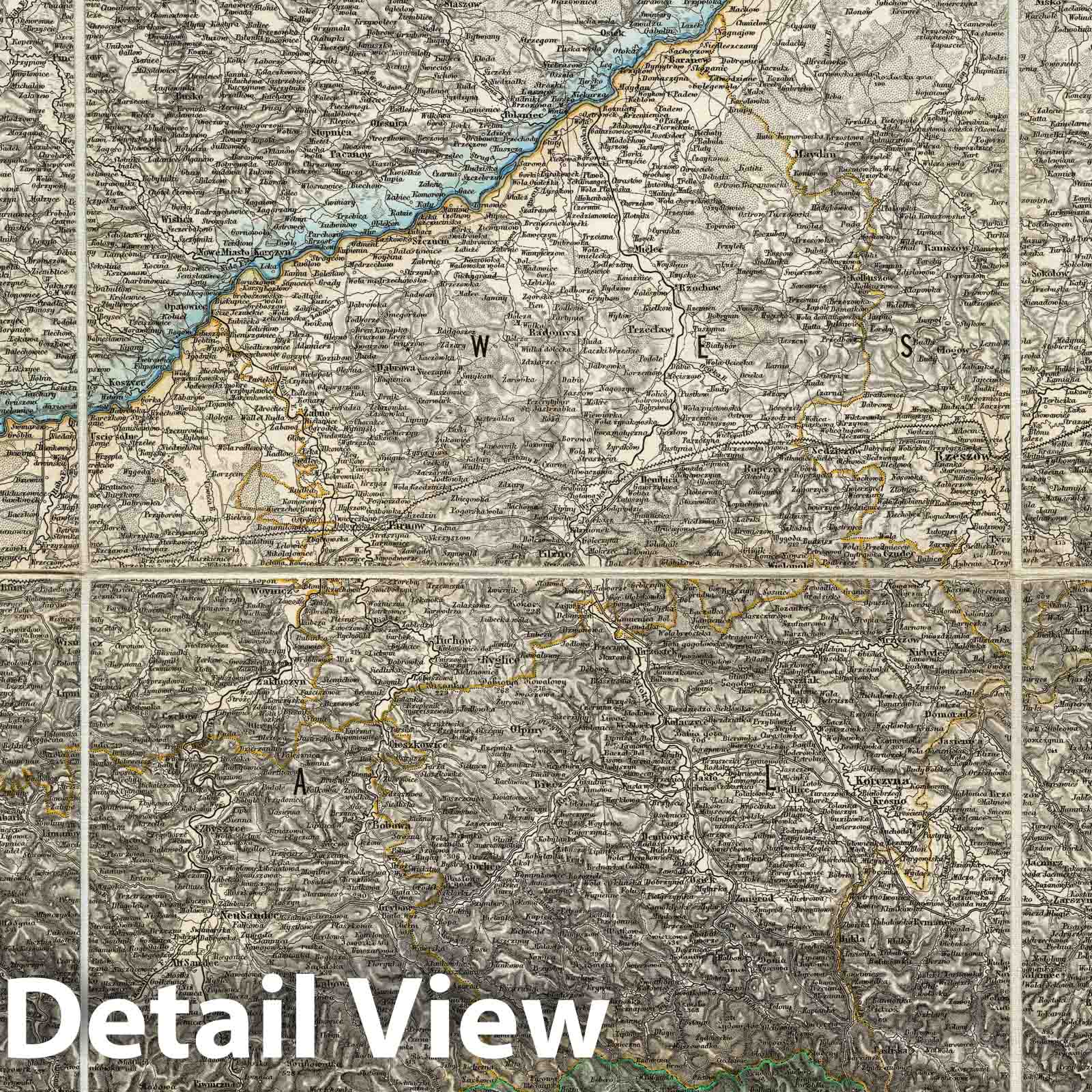 Poland, Slovakia, Ukraine, and Central Europe - Sheet IV, 1856 Topographic Map