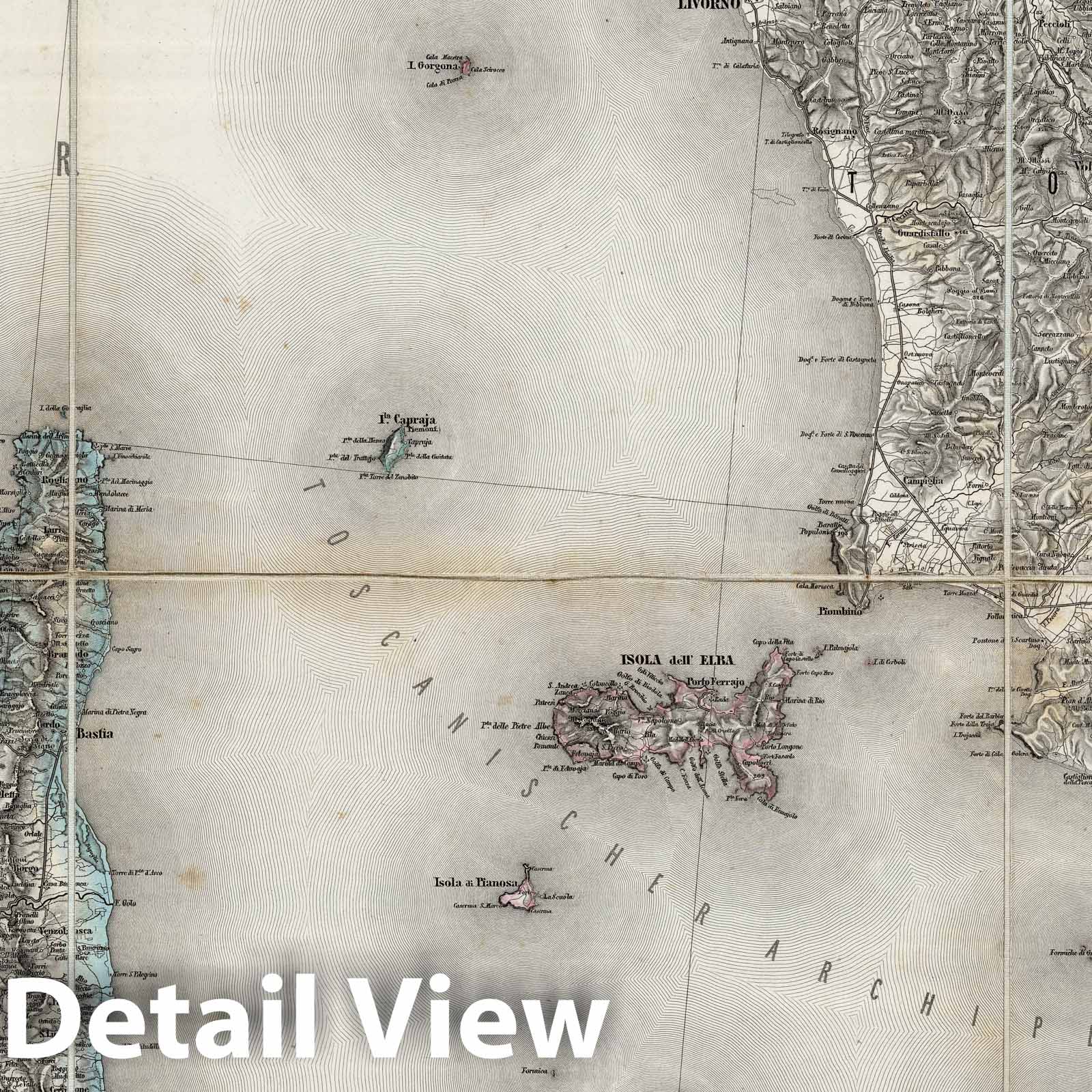 Italy - Plate No. XVI, 1856 - Historical Topographic Map Print