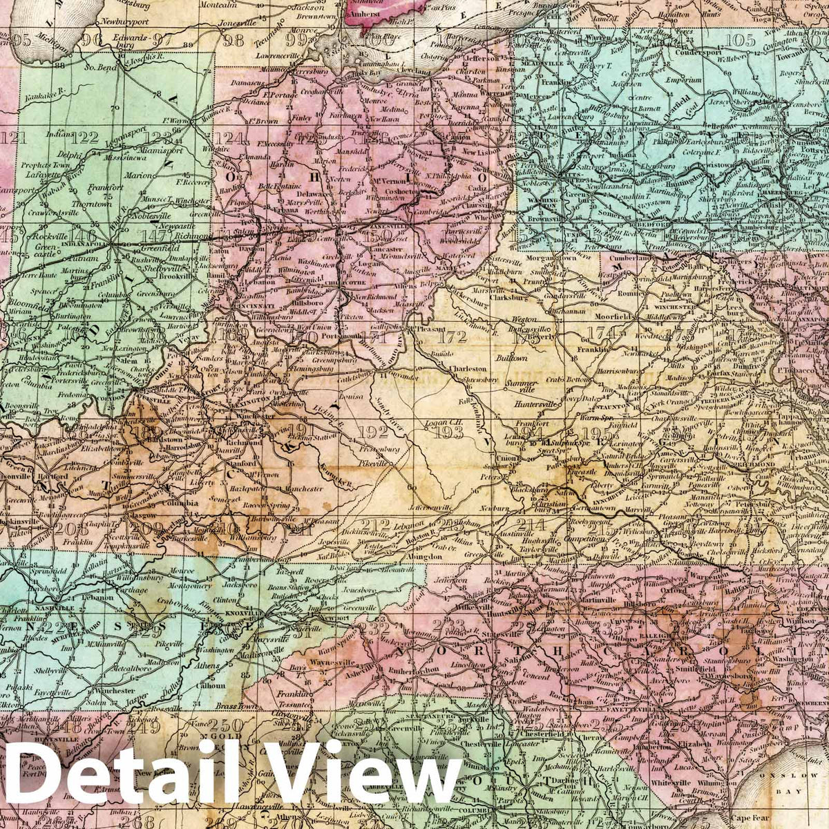United States - Roads, Canals, and Railroad Map, 1837