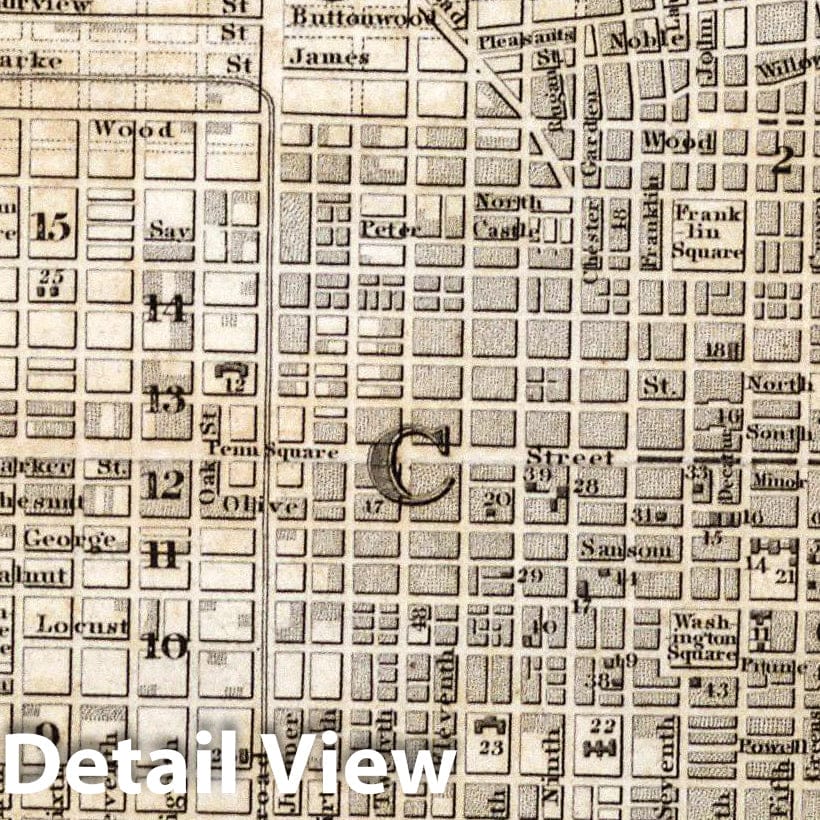 Philadelphia and Environs, Pennsylvania - Road Map, 1837 - Historical Map Print