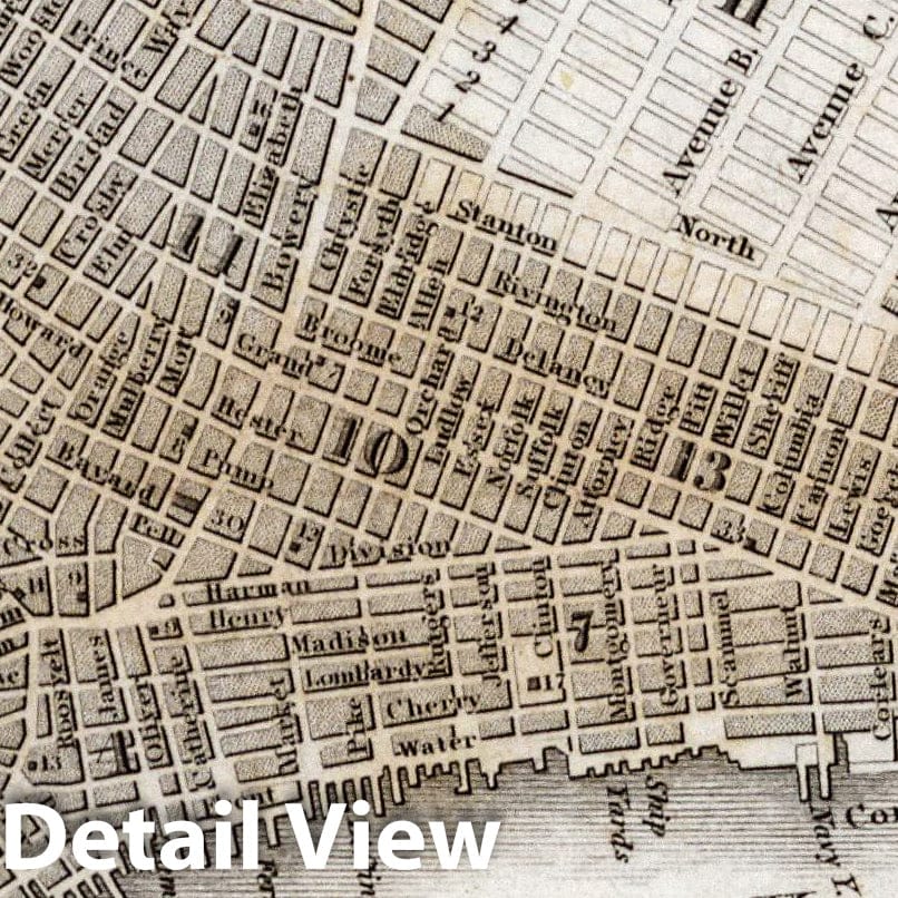 New York - Road Map, 1837 - Historical Map Print