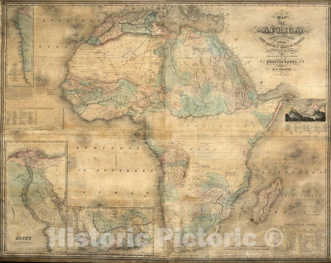 Historic Map : Map of Africa, 1848 - Vintage Wall Art