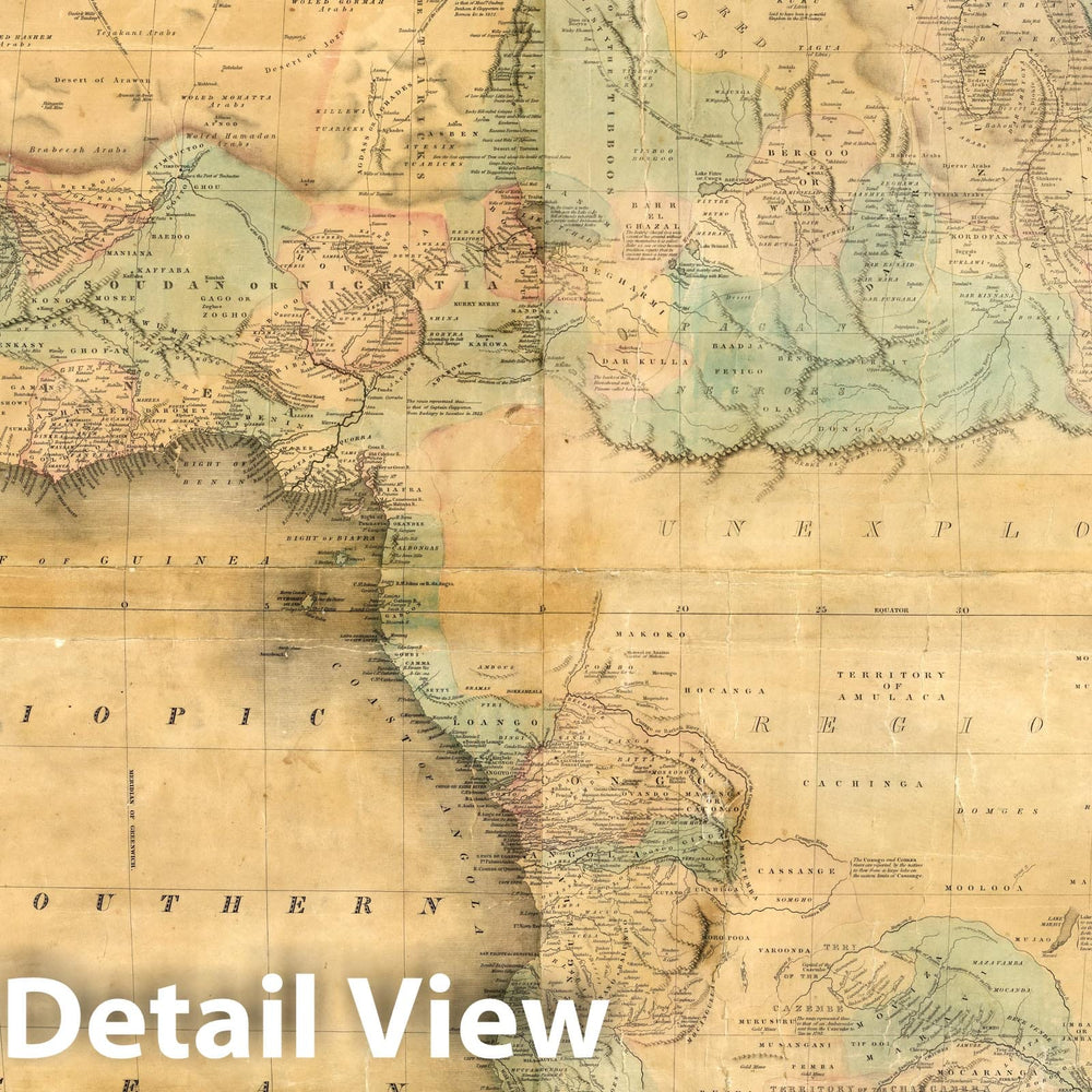 Historic Map : Map of Africa, 1848 - Vintage Wall Art