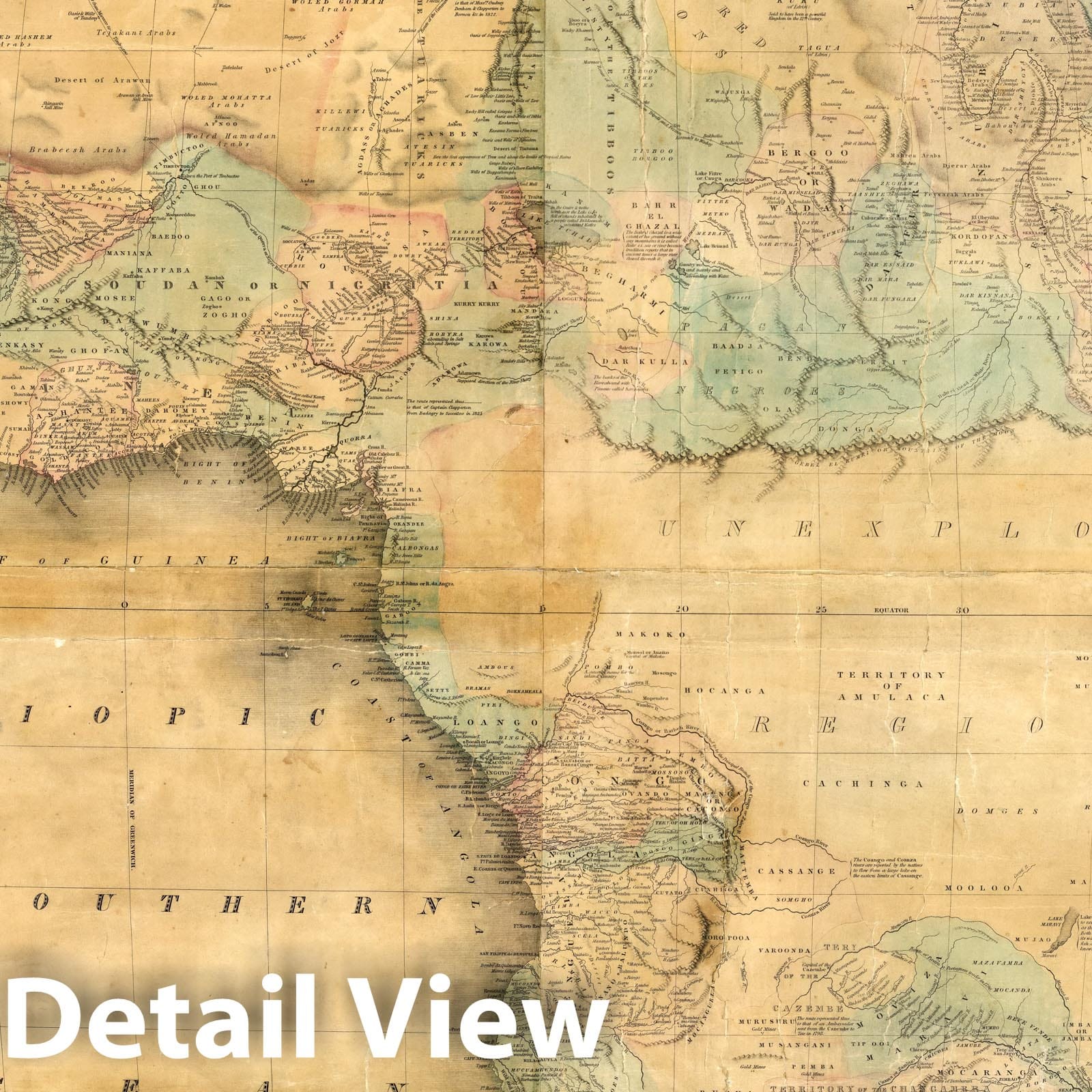 Africa, 1848 - Historical Map Print by H.S. Tanner